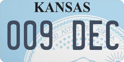 KS license plate 009DEC