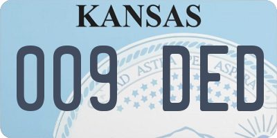 KS license plate 009DED