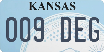 KS license plate 009DEG