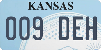 KS license plate 009DEH