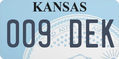 KS license plate 009DEK