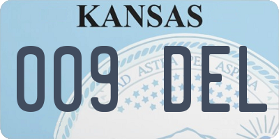 KS license plate 009DEL
