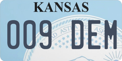 KS license plate 009DEM