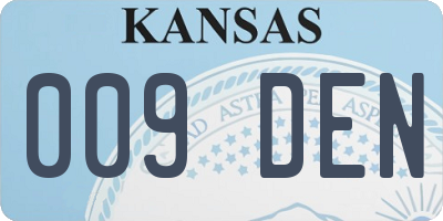 KS license plate 009DEN