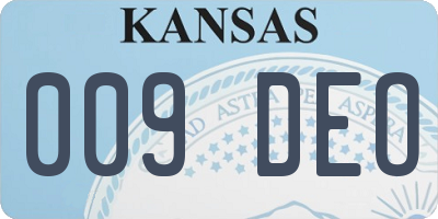 KS license plate 009DEO