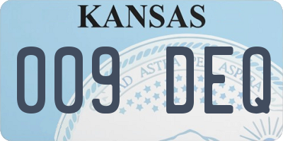 KS license plate 009DEQ