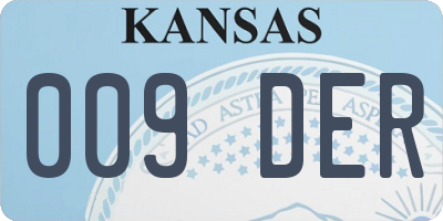 KS license plate 009DER