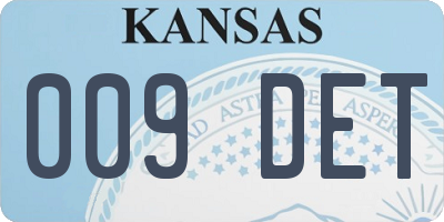 KS license plate 009DET