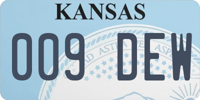 KS license plate 009DEW