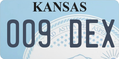 KS license plate 009DEX