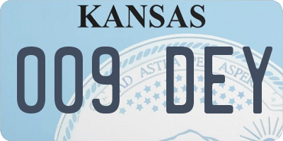 KS license plate 009DEY