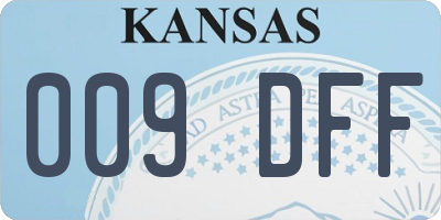 KS license plate 009DFF