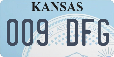 KS license plate 009DFG