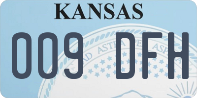 KS license plate 009DFH