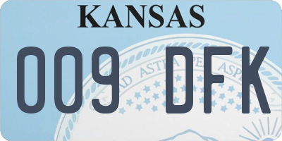 KS license plate 009DFK