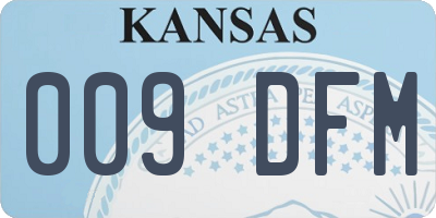 KS license plate 009DFM