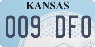 KS license plate 009DFO