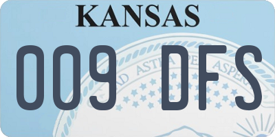 KS license plate 009DFS