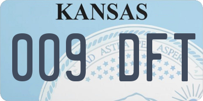 KS license plate 009DFT
