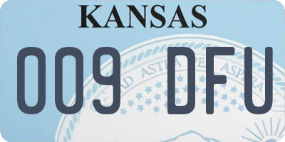 KS license plate 009DFU