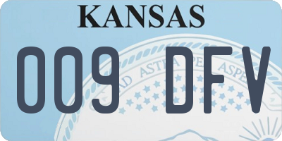 KS license plate 009DFV