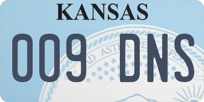 KS license plate 009DNS
