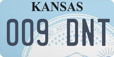 KS license plate 009DNT