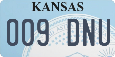 KS license plate 009DNU