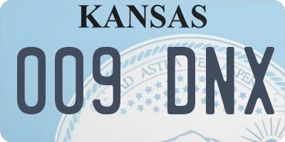 KS license plate 009DNX