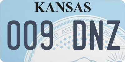 KS license plate 009DNZ
