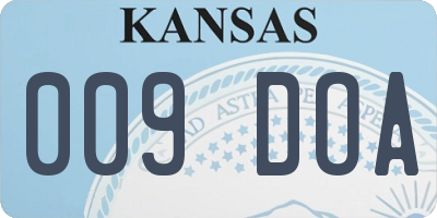KS license plate 009DOA