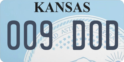KS license plate 009DOD