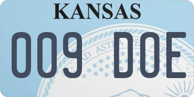 KS license plate 009DOE