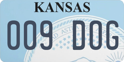 KS license plate 009DOG