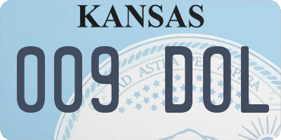 KS license plate 009DOL