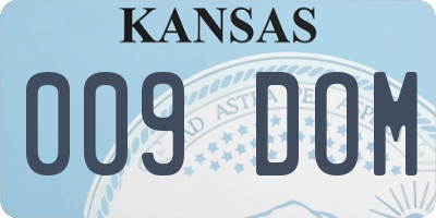 KS license plate 009DOM