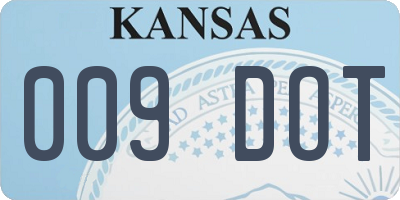 KS license plate 009DOT