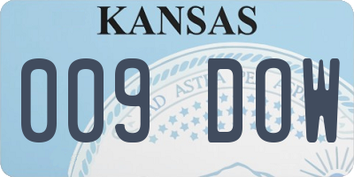 KS license plate 009DOW