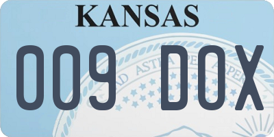 KS license plate 009DOX