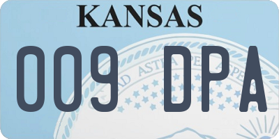 KS license plate 009DPA