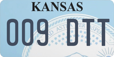 KS license plate 009DTT