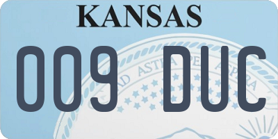 KS license plate 009DUC