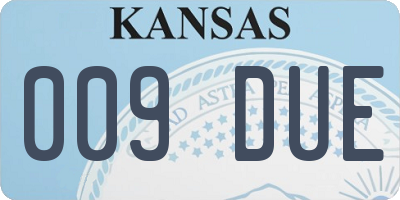 KS license plate 009DUE