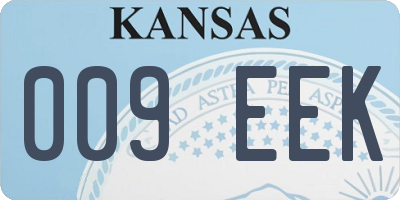 KS license plate 009EEK