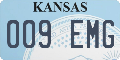 KS license plate 009EMG