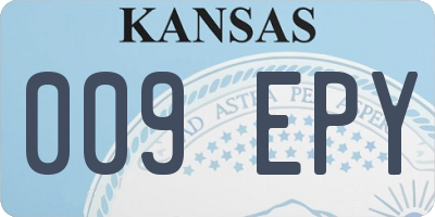 KS license plate 009EPY