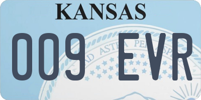 KS license plate 009EVR