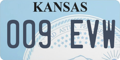 KS license plate 009EVW