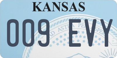 KS license plate 009EVY