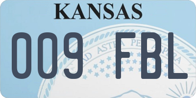 KS license plate 009FBL
